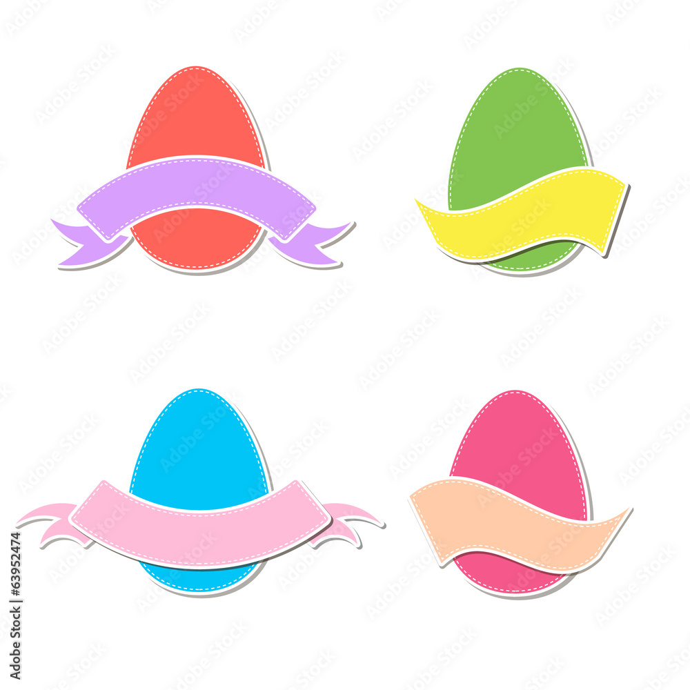 Fototapeta premium Easter eggs with ribbon