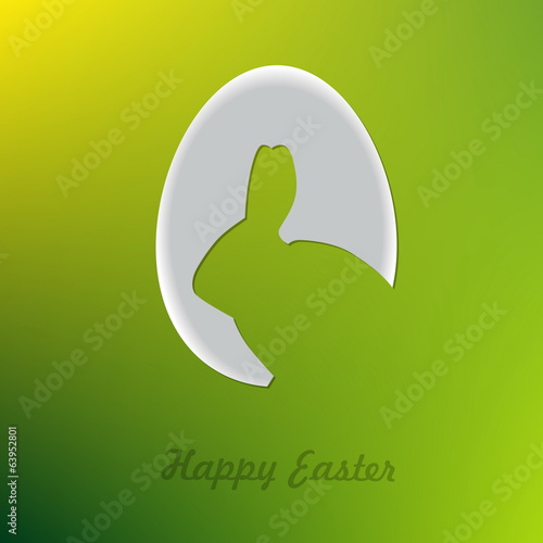 Egg with bunny shape, Happy Easter card