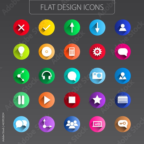 Flat design - icons pack. Simple line icons. Thin Icons Set