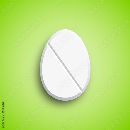 Easter medicine Pill in egg shape, vector illustration