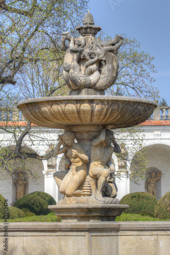 Baroque fountain with human figures