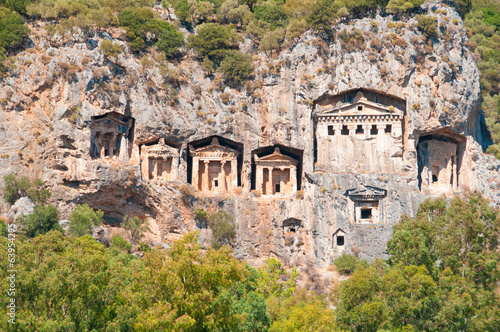 Turkish  Lycian tombs  - ancient necropolis in the mountains