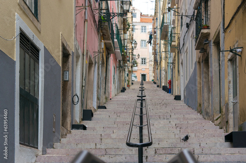 Narrow Alfama Streets and stairs, Lisbon