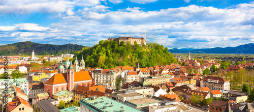 Panorama of Ljubljana, Slovenia, Europe. photo