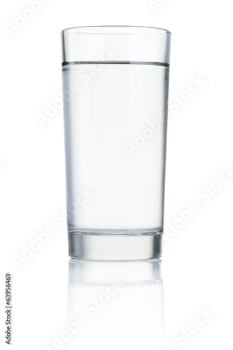 Glass of drinking water isolated on white background