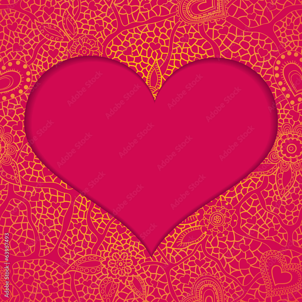 Hearts and flowers. Valentine. Hearts and flowers. Valentine.