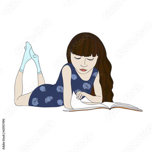 Girl reading a book.