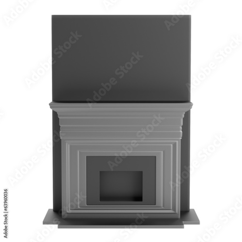 realistic 3d render of fireplace
