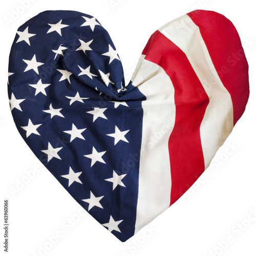 American flag, heart shape