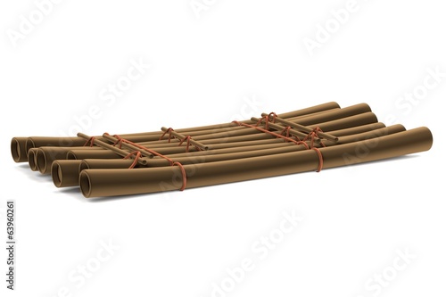 realistic 3d render of raft