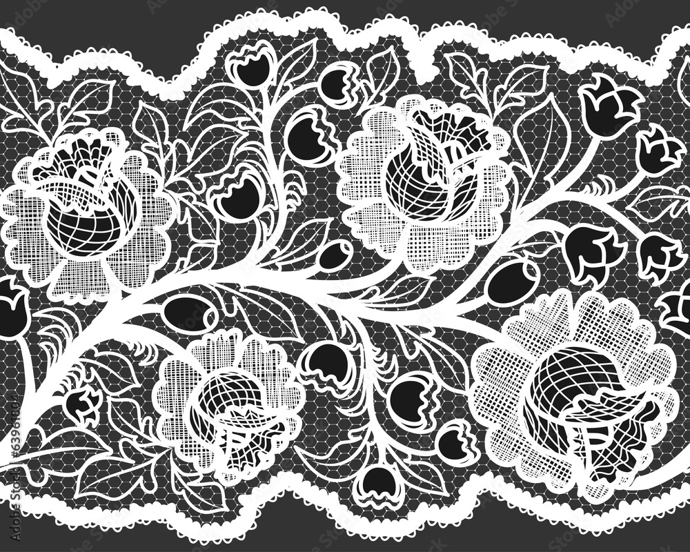 Abstract seamless white lace ribbon Abstract seamless white lace ribbon