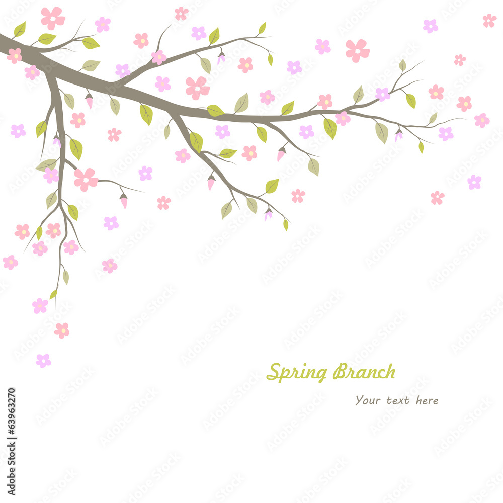 Fototapeta premium Spring branch background