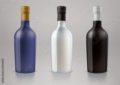 Vector blank alcohol bottles for new design liquor or port wine