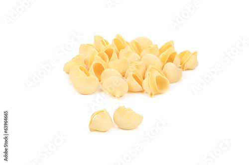 Uncooked pasta lumaconi.