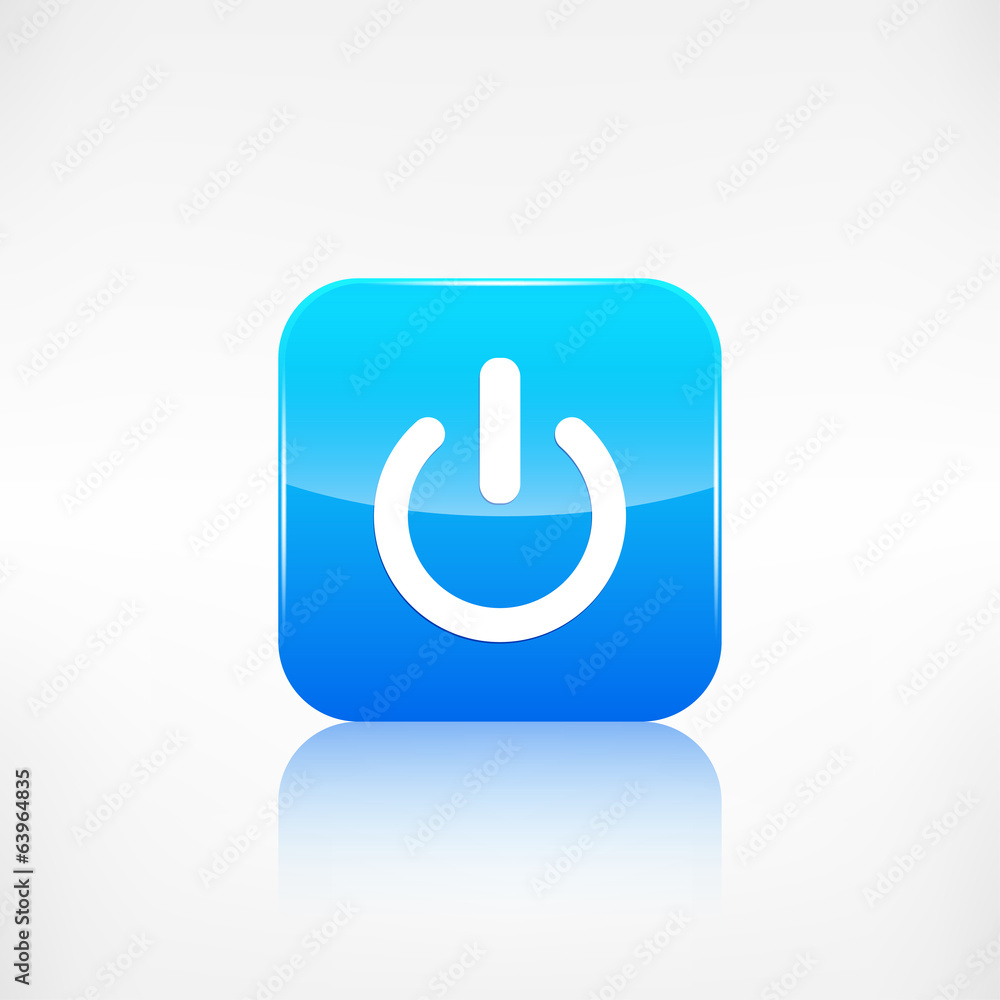 On/Off switch icon. Application button. On/Off switch icon. Application button.
