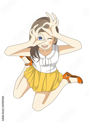女の子　見上げる