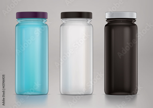 Empty glass jar with cap for new design