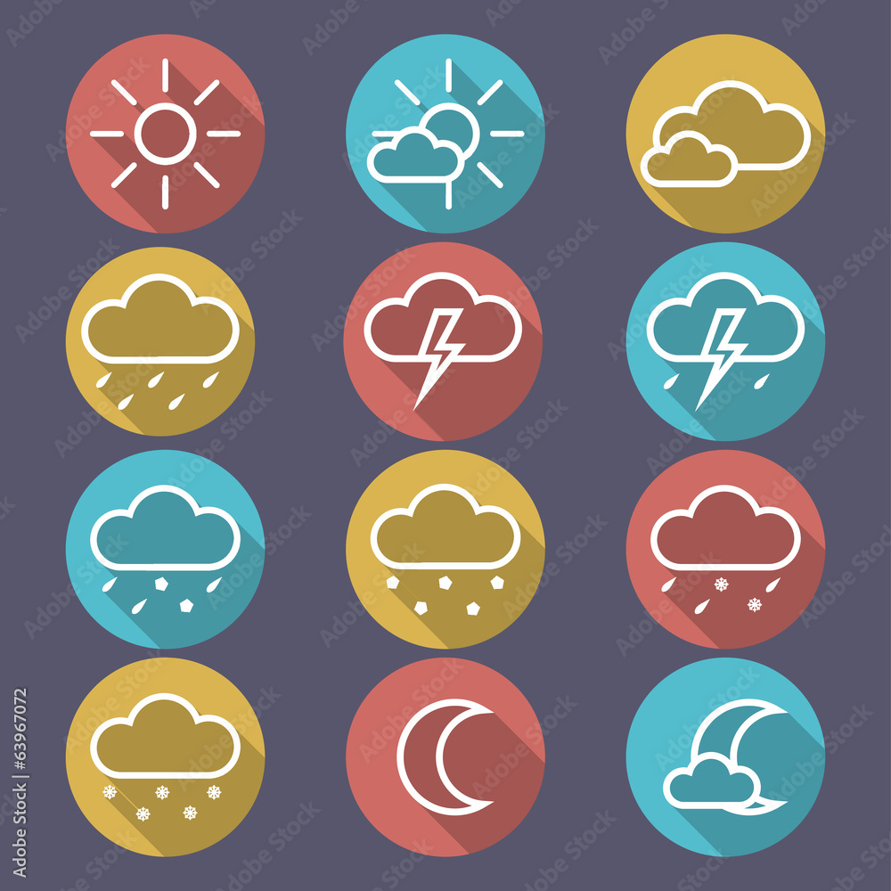 weather flat icons weather flat icons