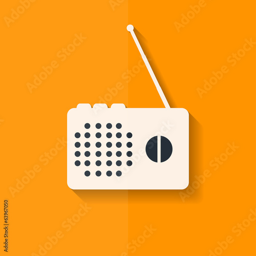 Radio web icon. Flat design.
