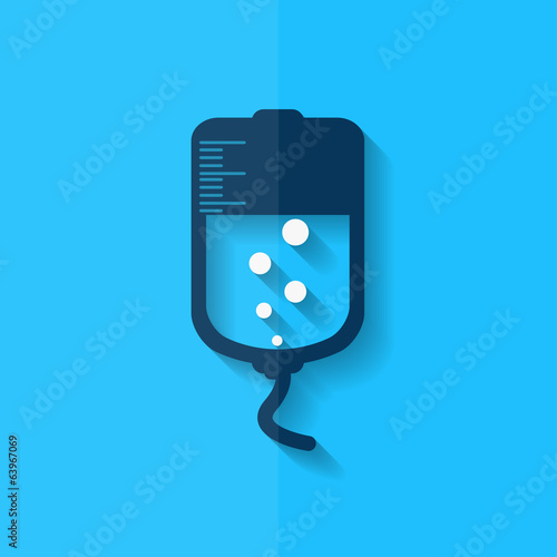 Medical dropper web icon. Flat design.