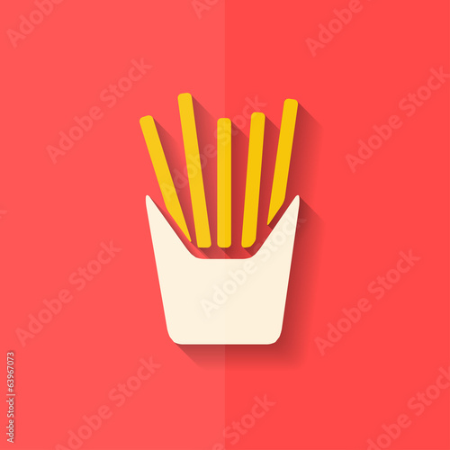 Fried potatoes icon. Flat design.