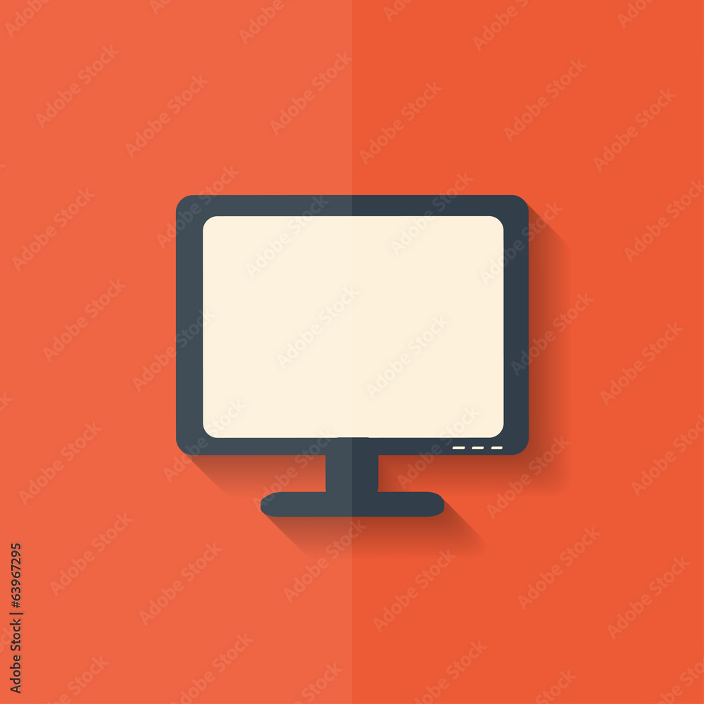 Monitor web icon. Computer display. Flat design. Monitor web icon. Computer display. Flat design.