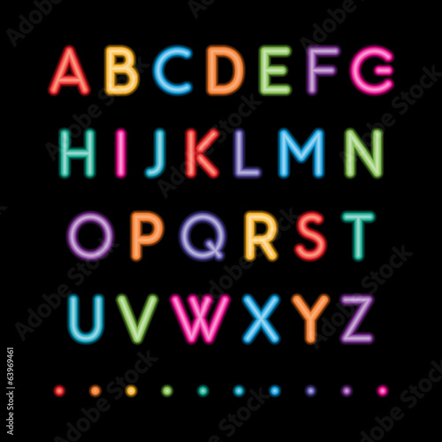neon capital alphabets