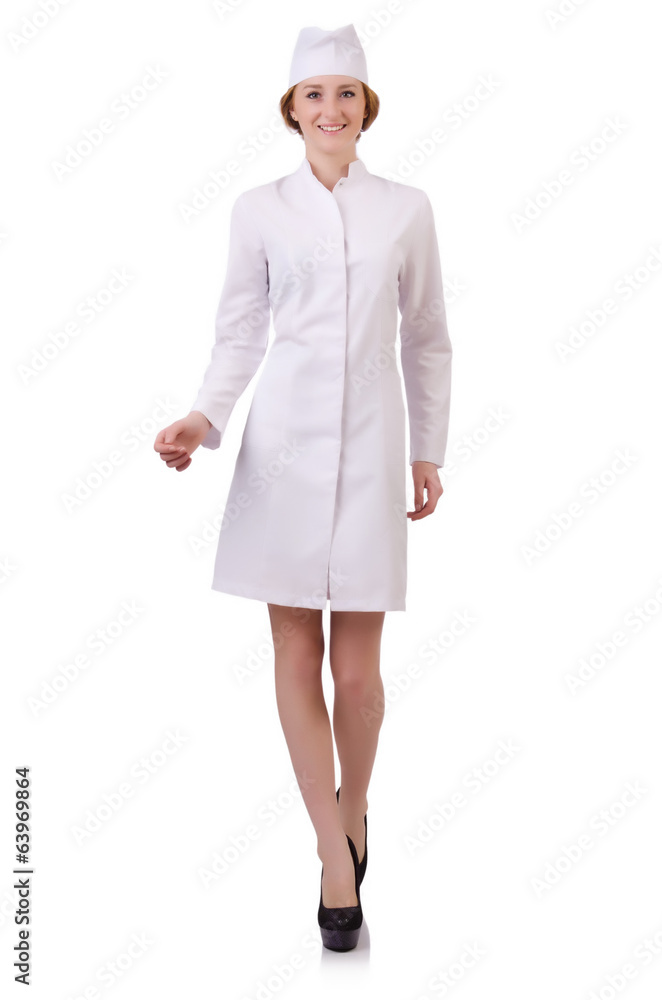 Attractive woman doctor isolated on white Attractive woman doctor isolated on white