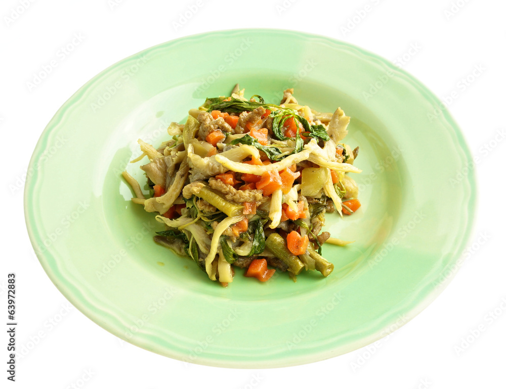 Oyster mushroom fried vegetarian isolated Oyster mushroom fried vegetarian isolated