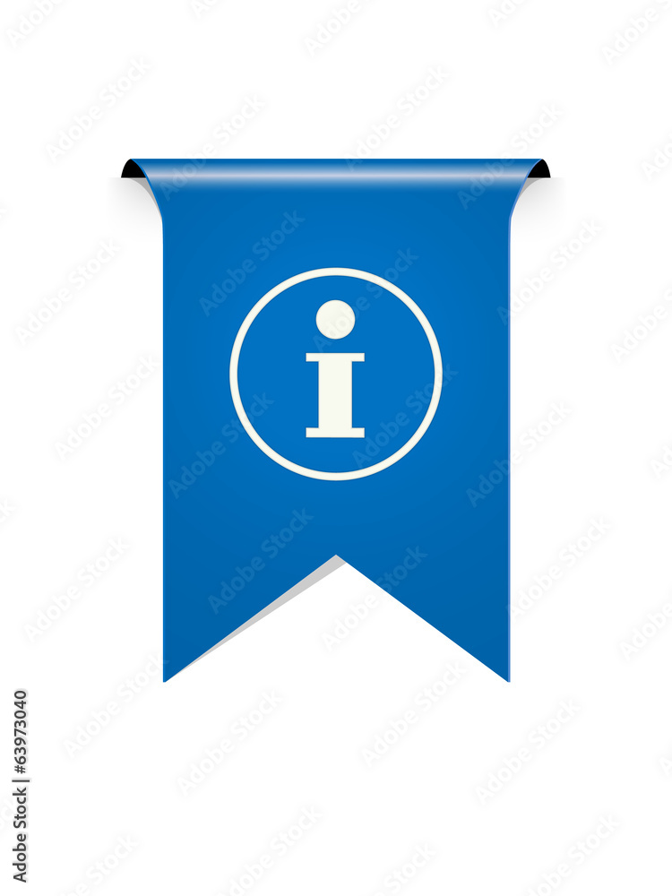 The blue ribbon with info pictogram The blue ribbon with info pictogram