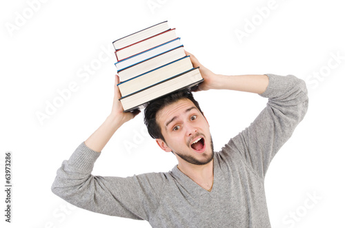 Young student isolated on the white background