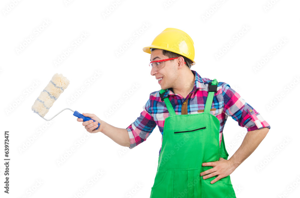 Funny painter isolated on white Funny painter isolated on white