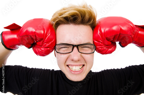 Funny boxer isolated on the white background © Elnur