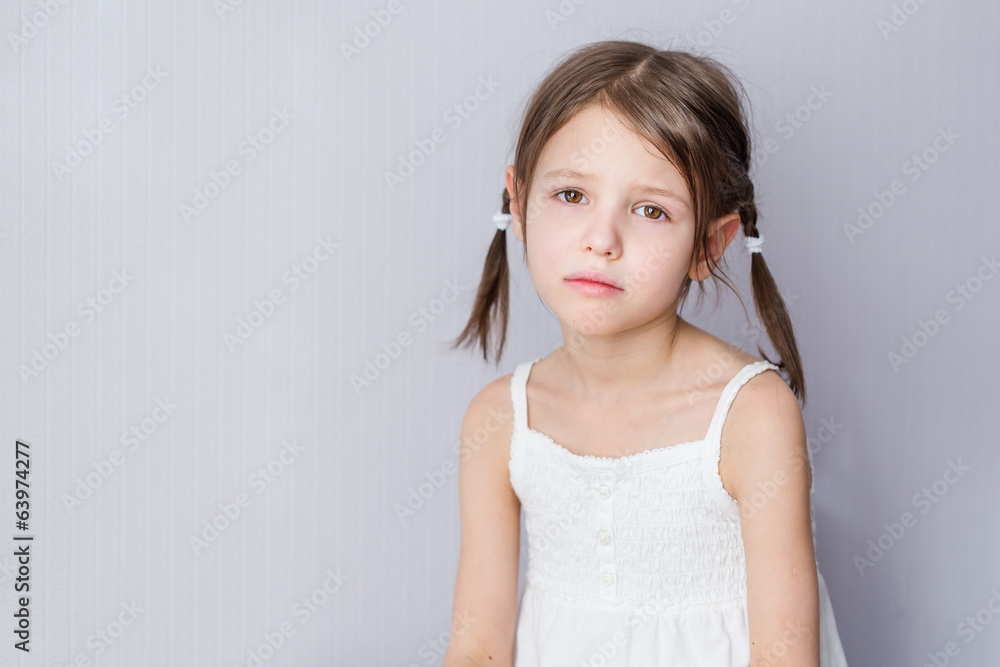 Portrait of disaffected preschooler girl at home Portrait of disaffected preschooler girl at home