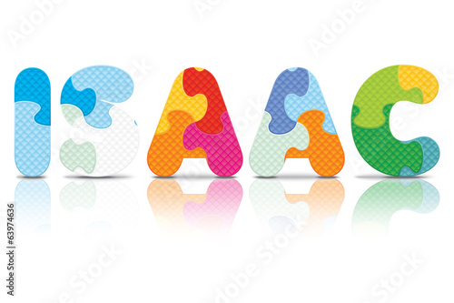 Vector ISAAC written with alphabet puzzle
