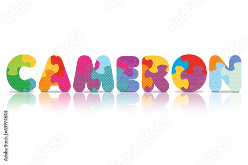Vector CAMERON written with alphabet puzzle
