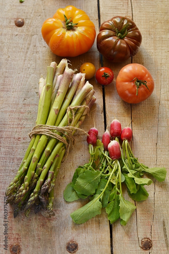 Vegetables on wooden background Vegetables on wooden background