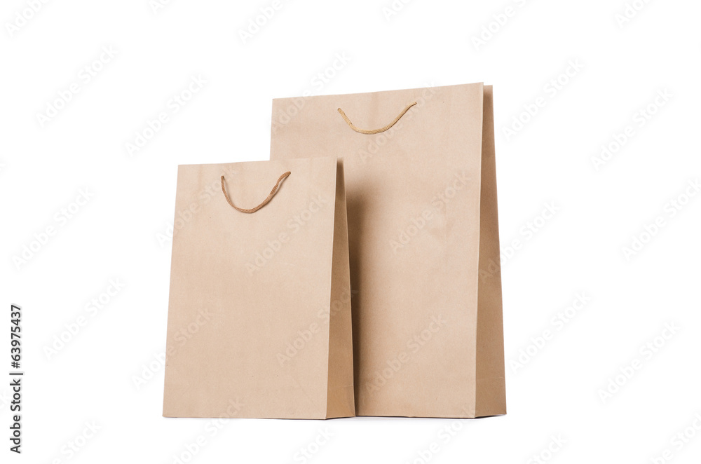 Shopping bags isolated on the white Shopping bags isolated on the white