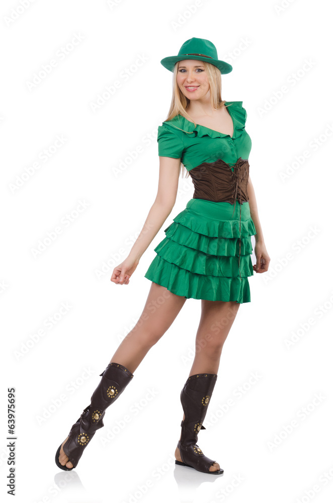 Woman in saint patrick concept Woman in saint patrick concept