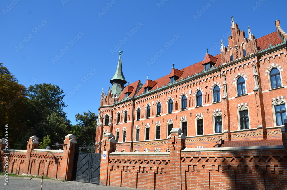 Architecture en briques de Cracovie, Pologne
