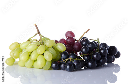 White, red and black grapes