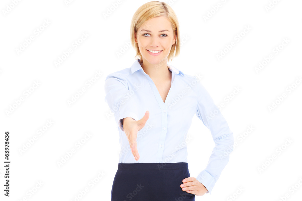Businesswoman greating Businesswoman greating