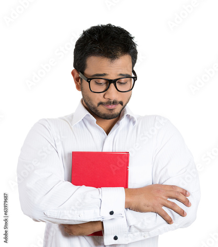 Fotografia Shy nerd. Timid student anxious of social situations