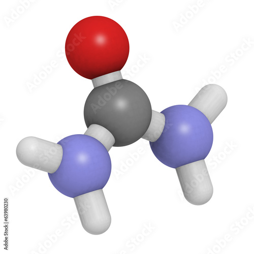 Urea (carbamide) molecule, chemical structure photo