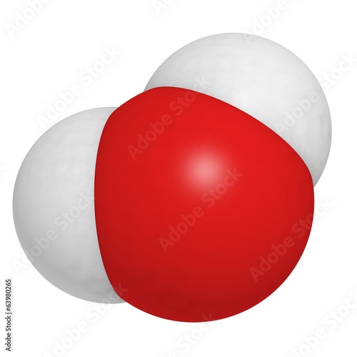 Water molecule, chemical structure.