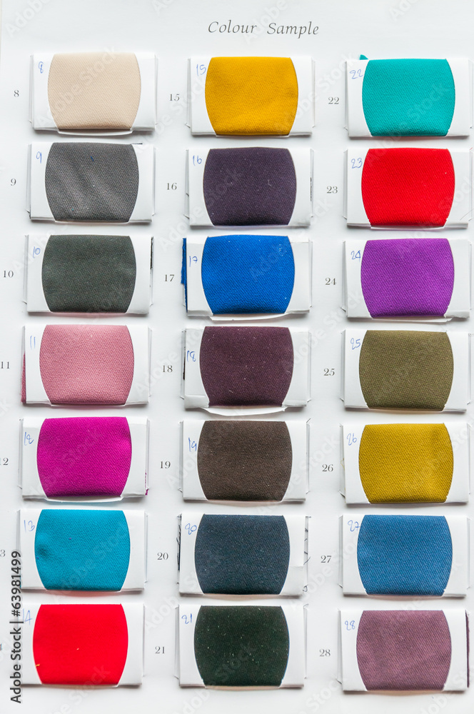 fabric color samples palette on white fabric color samples palette on white