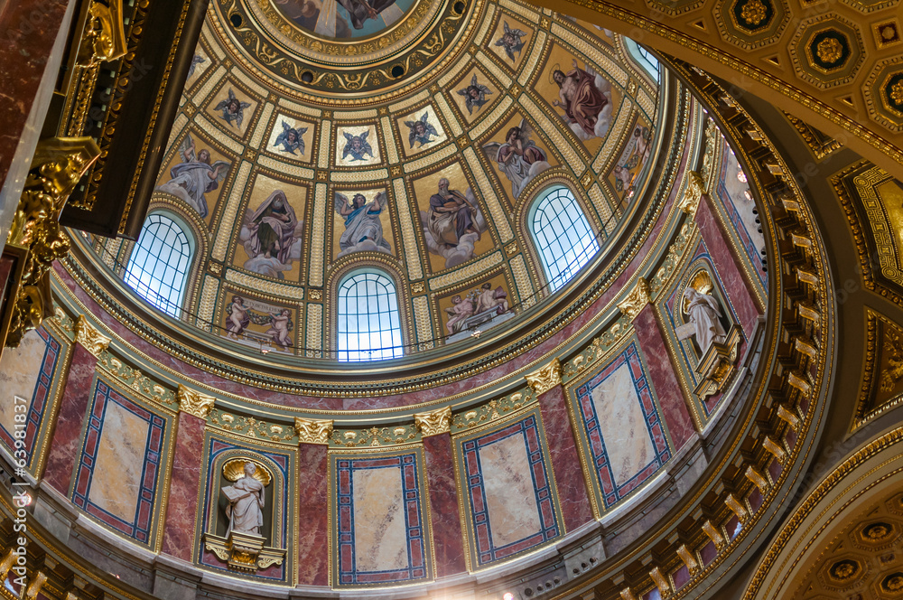 BUDAPEST, HUNGARY - SEP 29: Interior of St. Stephen's Basilica,