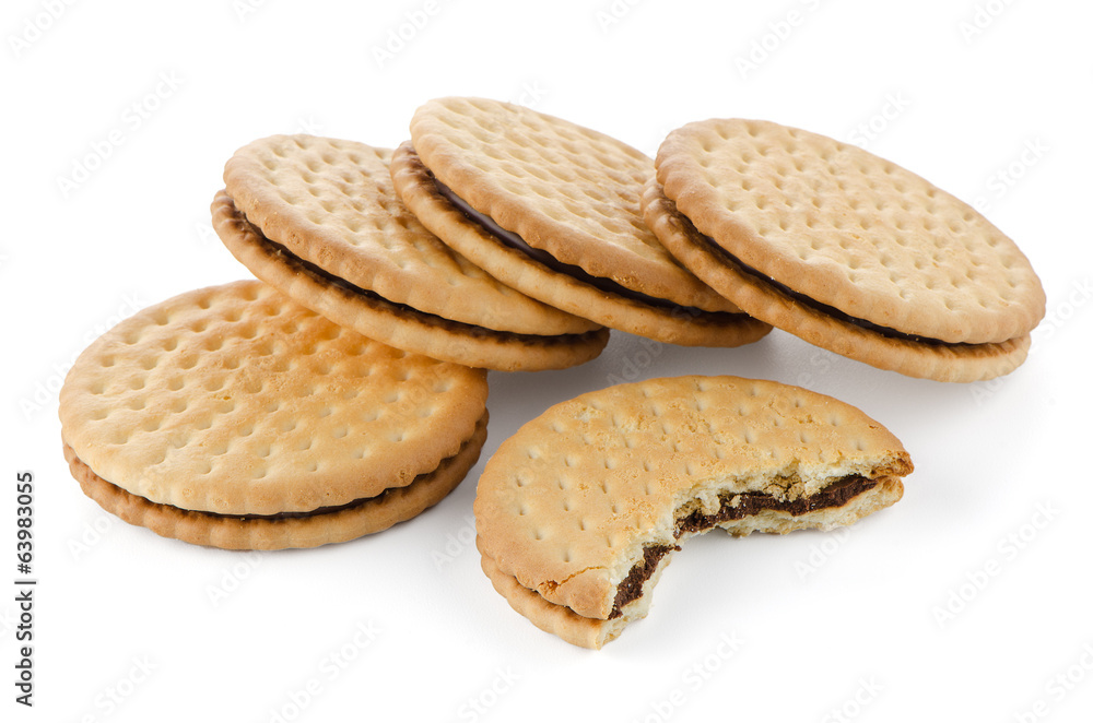 Sandwich biscuits with chocolate filling Sandwich biscuits with chocolate filling