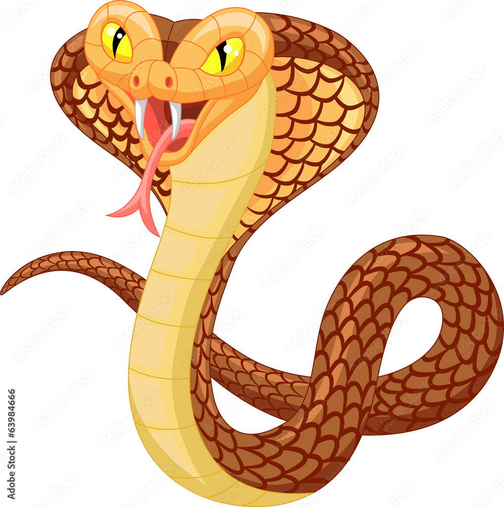 Fototapeta premium Angry cobra cartoon