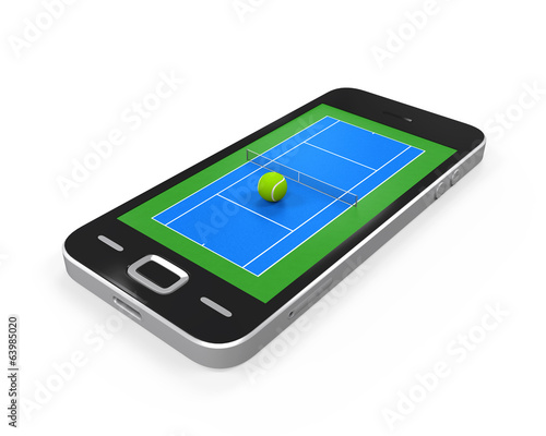 Tennis Court in Mobile Phone
